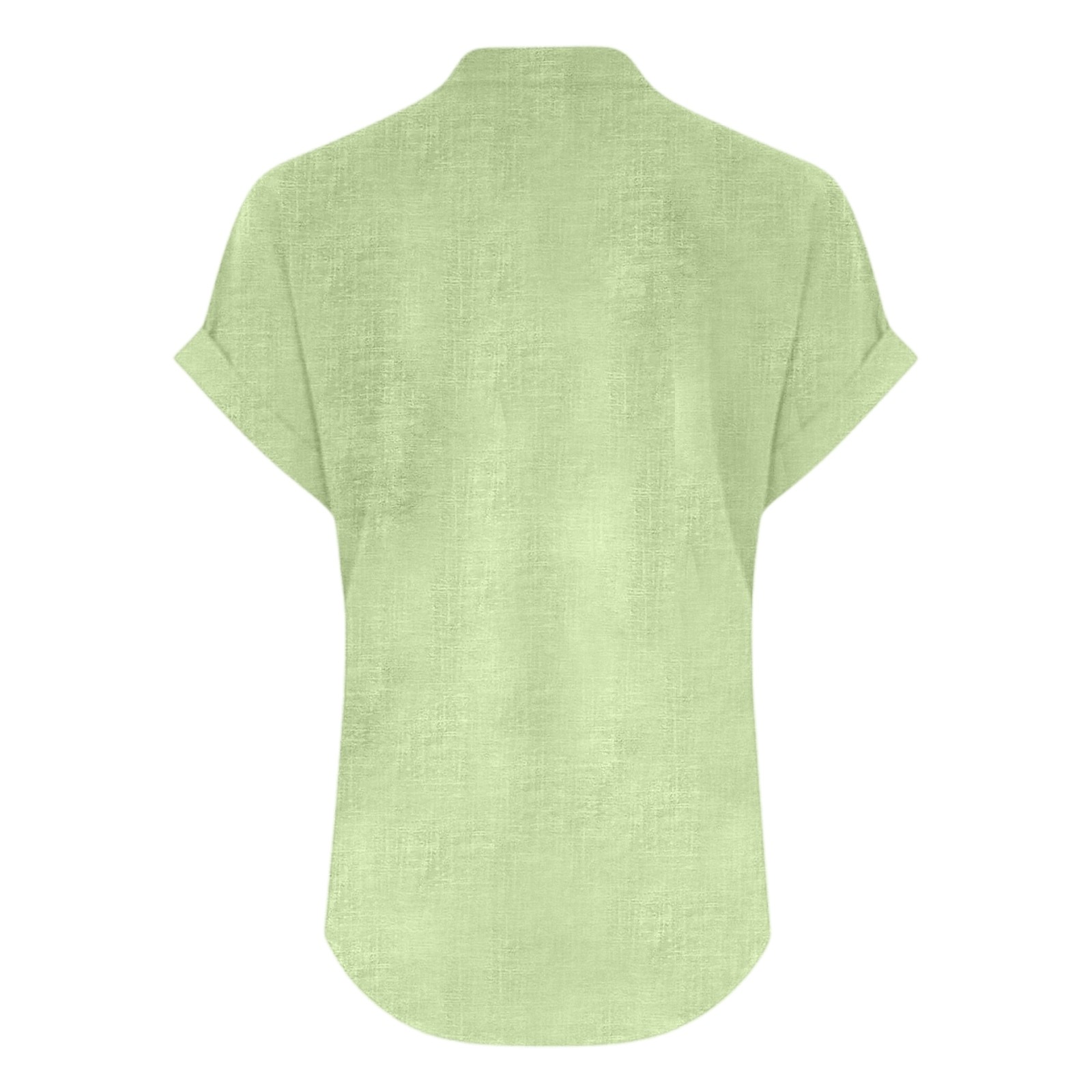 thumbnail image 4 of Camiseta informal de mujer con cuello en V y color liso - Tejido transpirable para el verano, fácil de combinar con vaqueros/pantalones, 4 of 5
